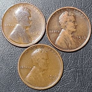 1909-1910 & 1910-S Lincoln Wheat Cent Penny